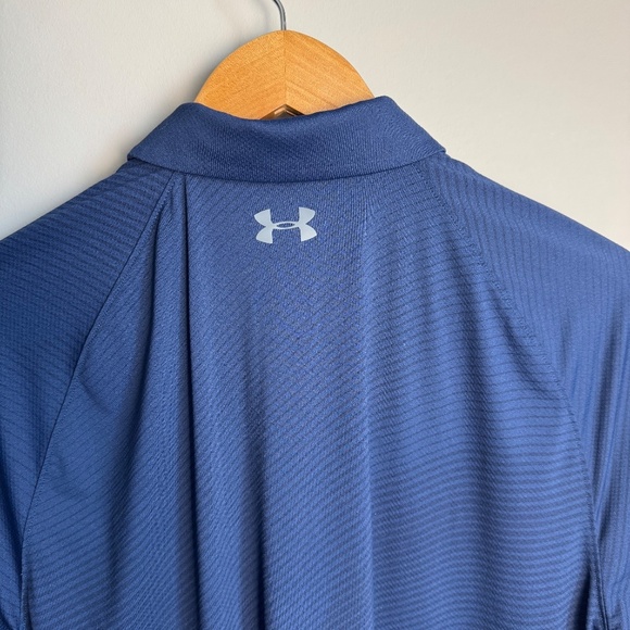 Under Armour HeatGear Men's Polo Shirt Blue Large Activewear Outdoor Golf Active - Picture 7 of 13
